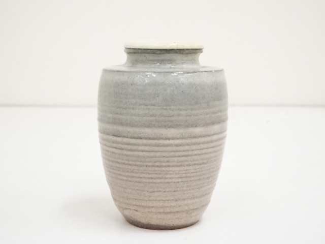 茶道具　茶入　萩焼　肩衝茶入　大野瑞峰　作　仕履付　表千家　裏千家　【匿名配送】 道具 ] - 道具 萩焼 大野瑞峰造 肩衝茶入（共箱）□z | ネットショップ